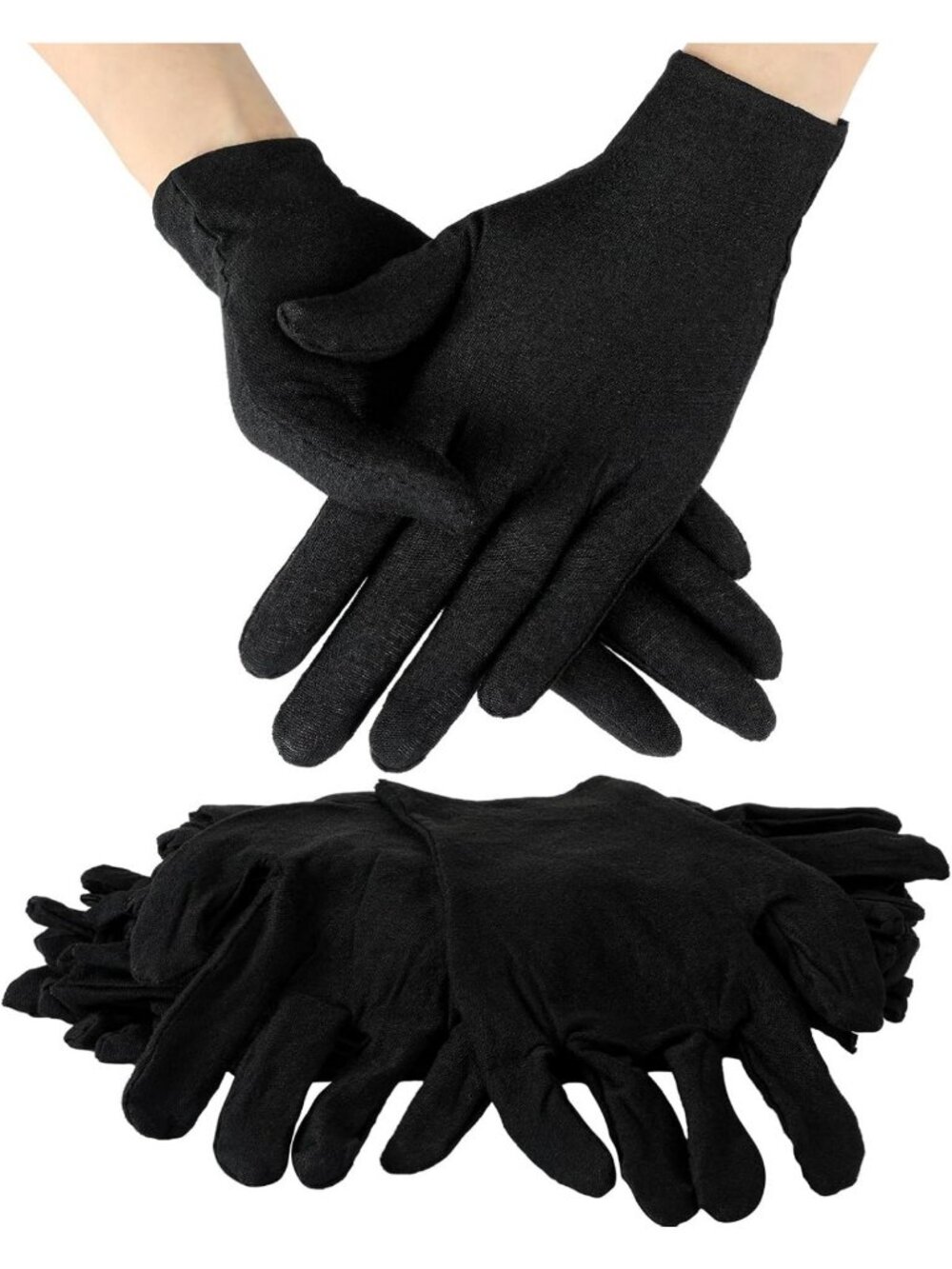 60 Pcs Reusable Cotton Gloves for Art, Jewelry, and Coin Handling - Black XL